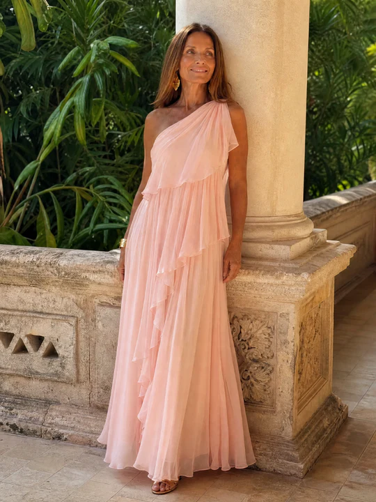 Rosalie - Asymmetric Ruffled Maxi Dress