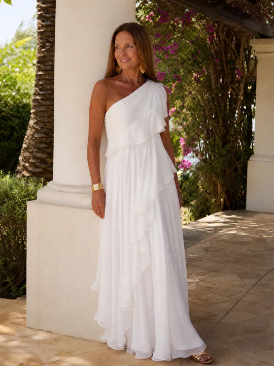Rosalie - Asymmetric Ruffled Maxi Dress