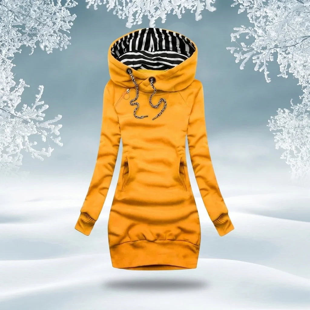 Jillian - Longline Hooded Sweatshirt Dress