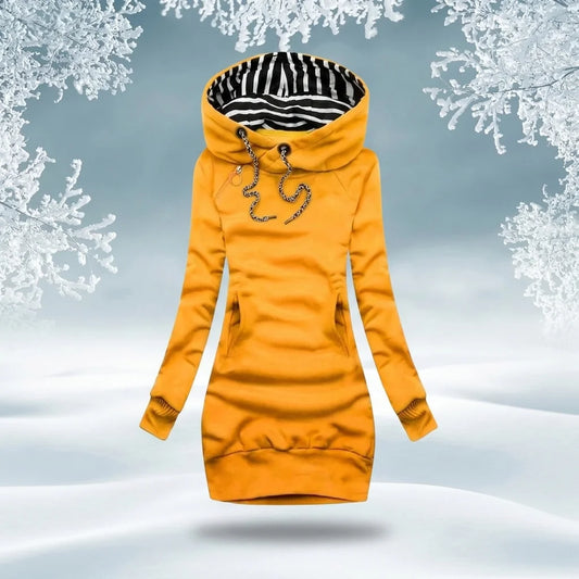 Jillian - Longline Hooded Sweatshirt Dress