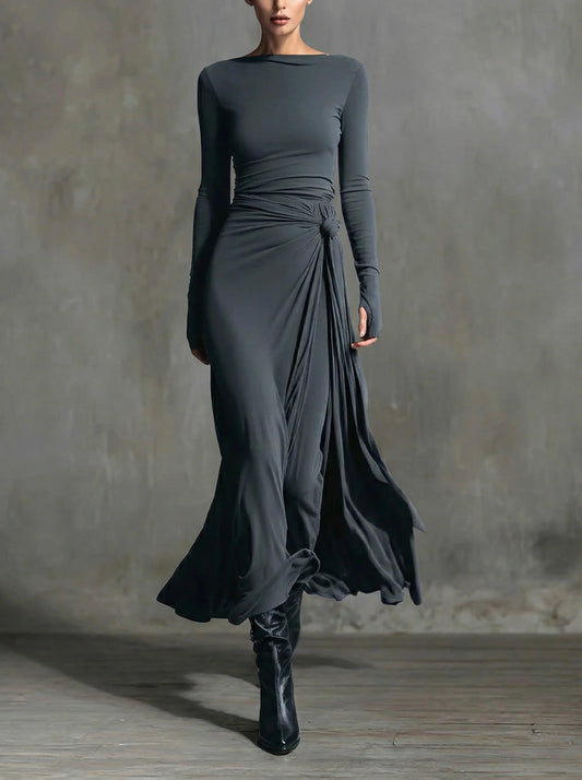 Naomie - Knot-Waist Maxi Dress