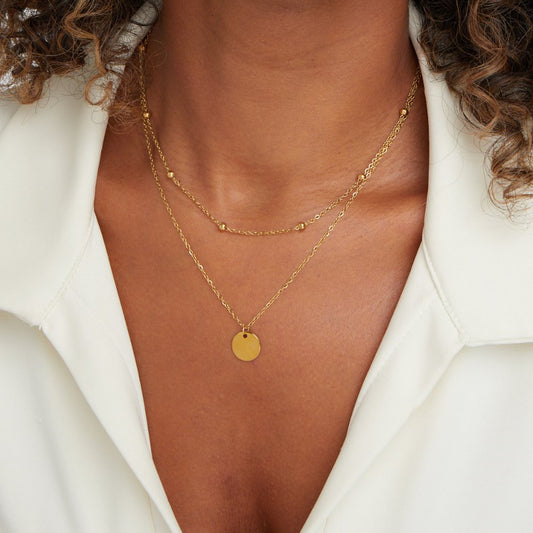 Isla - Layered Gold Disc Necklace