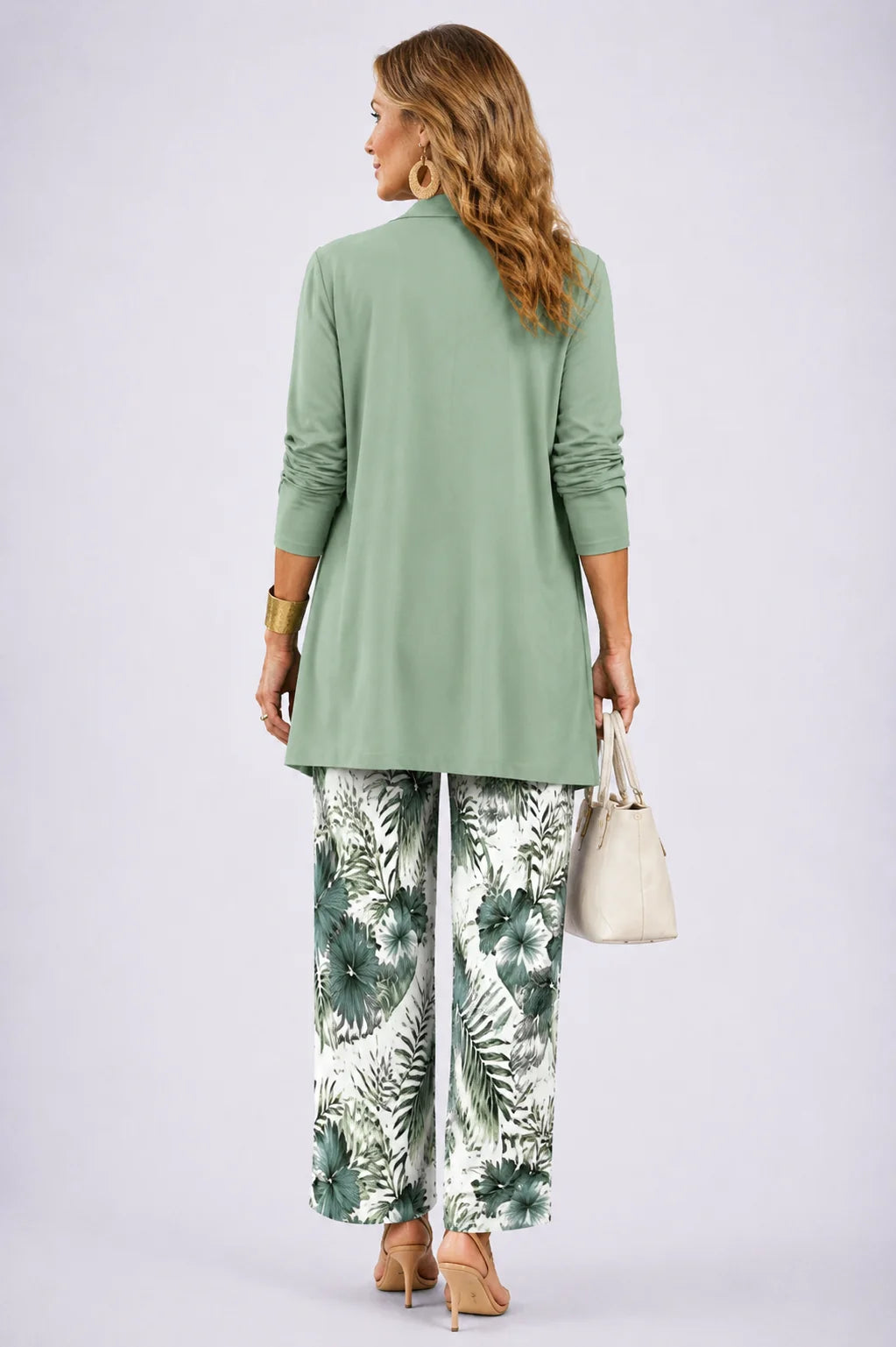 Bernice - Leaf-Trouser Three-Piece Pant Set