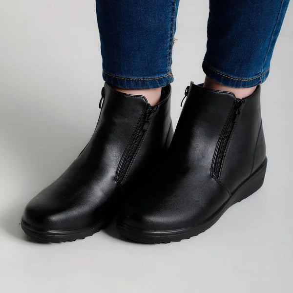 Candace - Light-Wedge Zip Ankle Boots