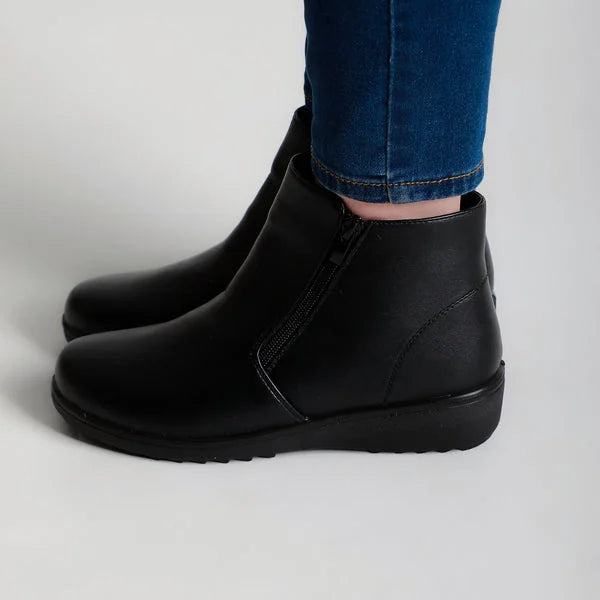 Candace - Light-Wedge Zip Ankle Boots