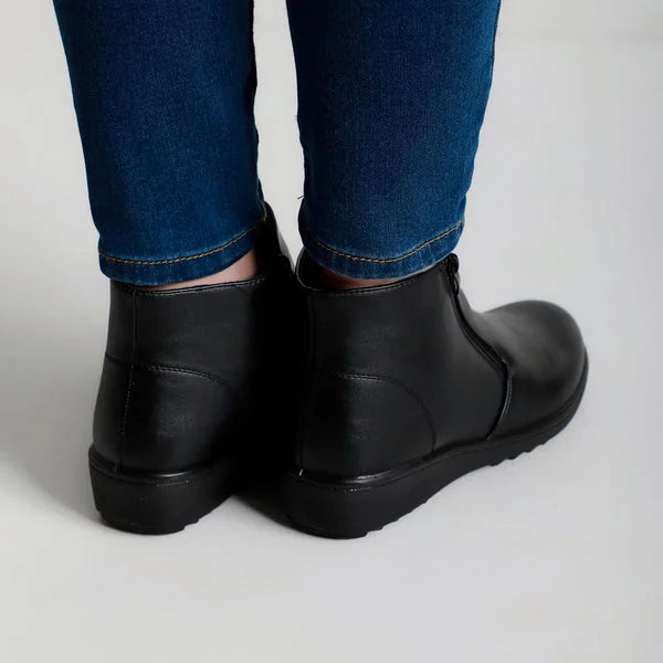 Candace - Light-Wedge Zip Ankle Boots