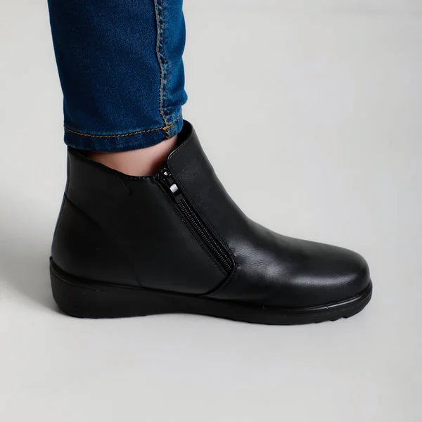 Candace - Light-Wedge Zip Ankle Boots