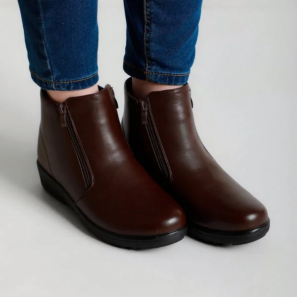 Candace - Light-Wedge Zip Ankle Boots