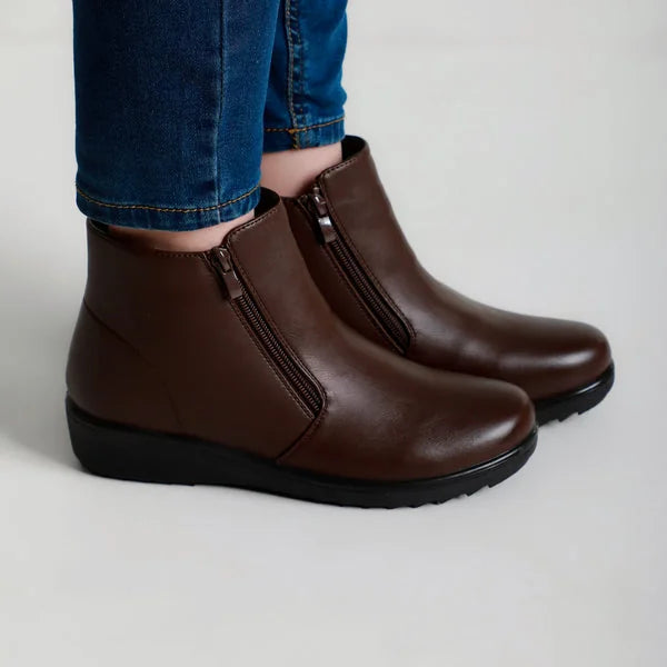 Candace - Light-Wedge Zip Ankle Boots