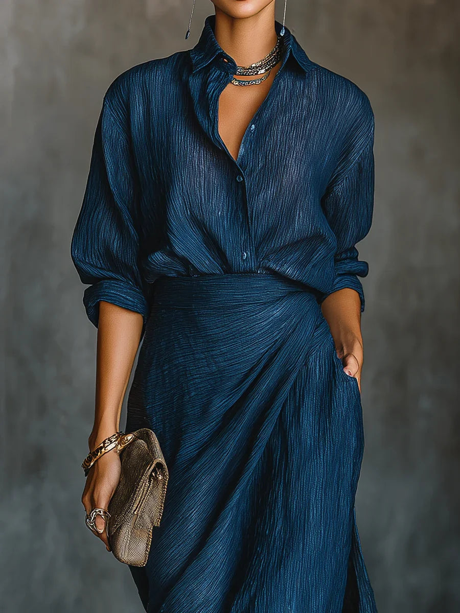 Joëlle - Linen-Blend Maxi Skirt Set