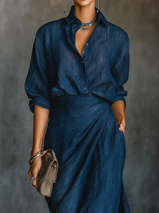 Joëlle - Linen-Blend Maxi Skirt Set