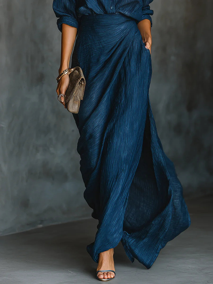Joëlle - Linen-Blend Maxi Skirt Set