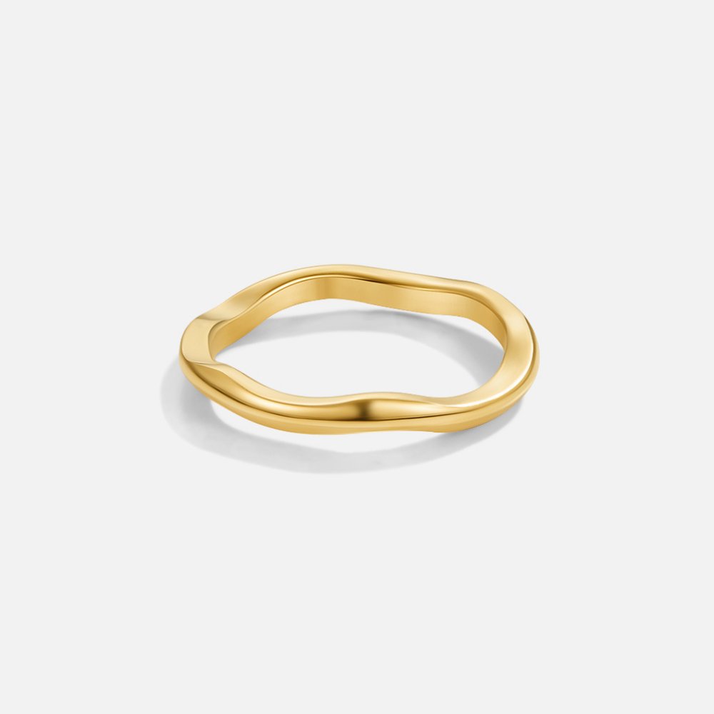 Violet - Gold Wave Ring Set