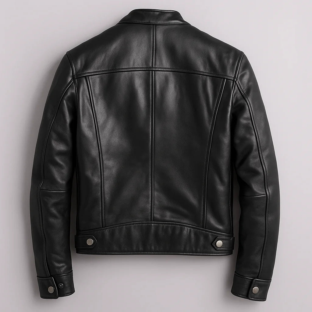 Rex vintage leather zip-up jacket, back