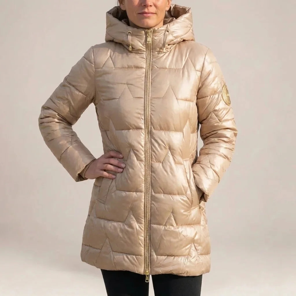 Marlowe - Glossy Quilted Hooded Puffer Coat