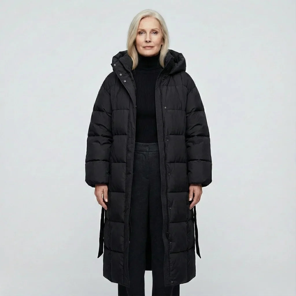 Kimberly - Long Belted Puffer Coat