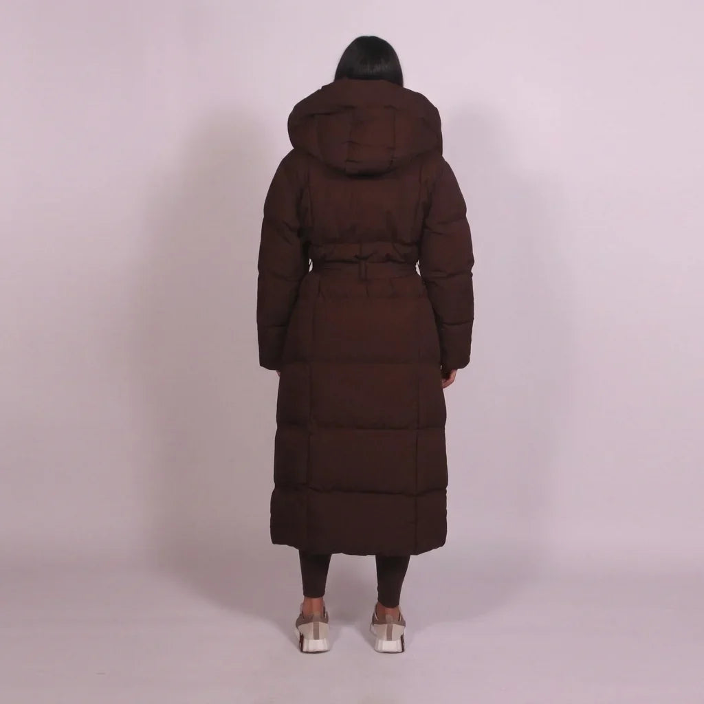 Kimberly - Long Belted Puffer Coat