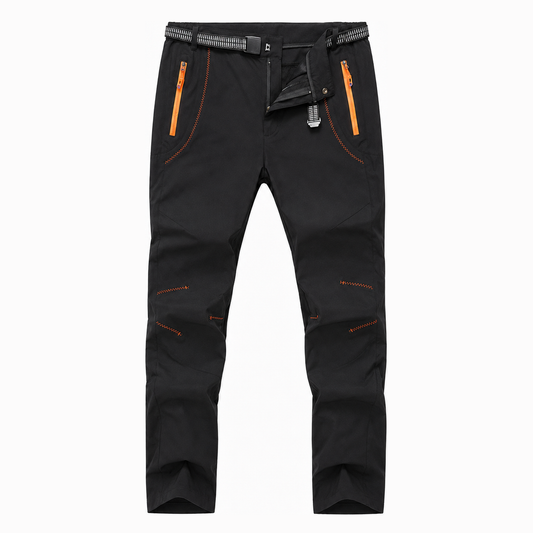 Men's Windproof Waterproof Hiking Pants - Black Lightweight