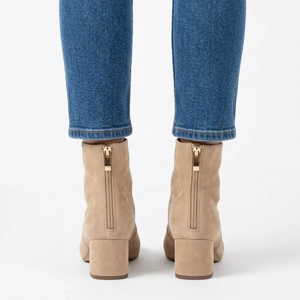Elsie - Minimal Faux-Suede Heeled Boots