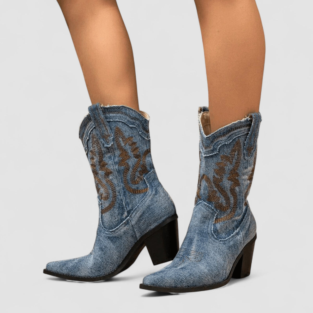 Sadie - Denim Arch-Support Ankle Boots