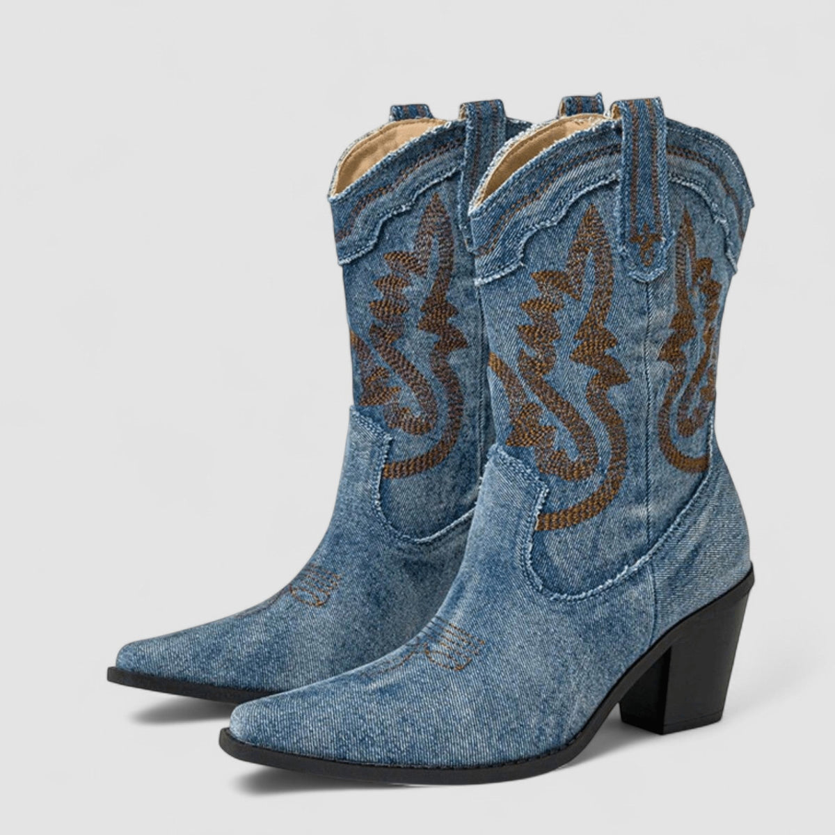 Sadie - Denim Arch-Support Ankle Boots