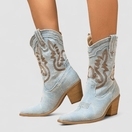 Sadie - Denim Arch-Support Ankle Boots