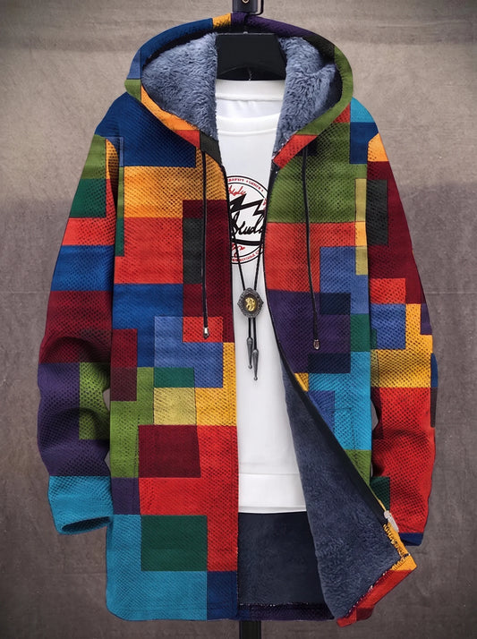 Félix - Mosaic Print Fleece-Lined Coat