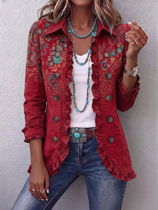 Clementine - Bohemian Paisley Ruffle Jacket