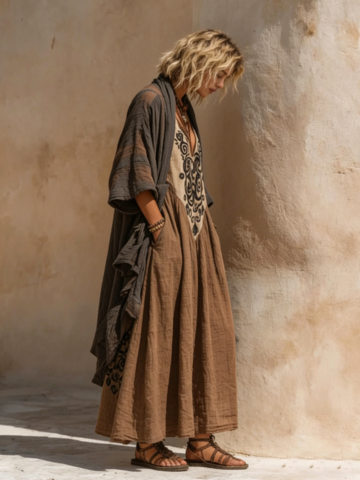 Coralie - Bohemian Two-Piece Set with Art Print