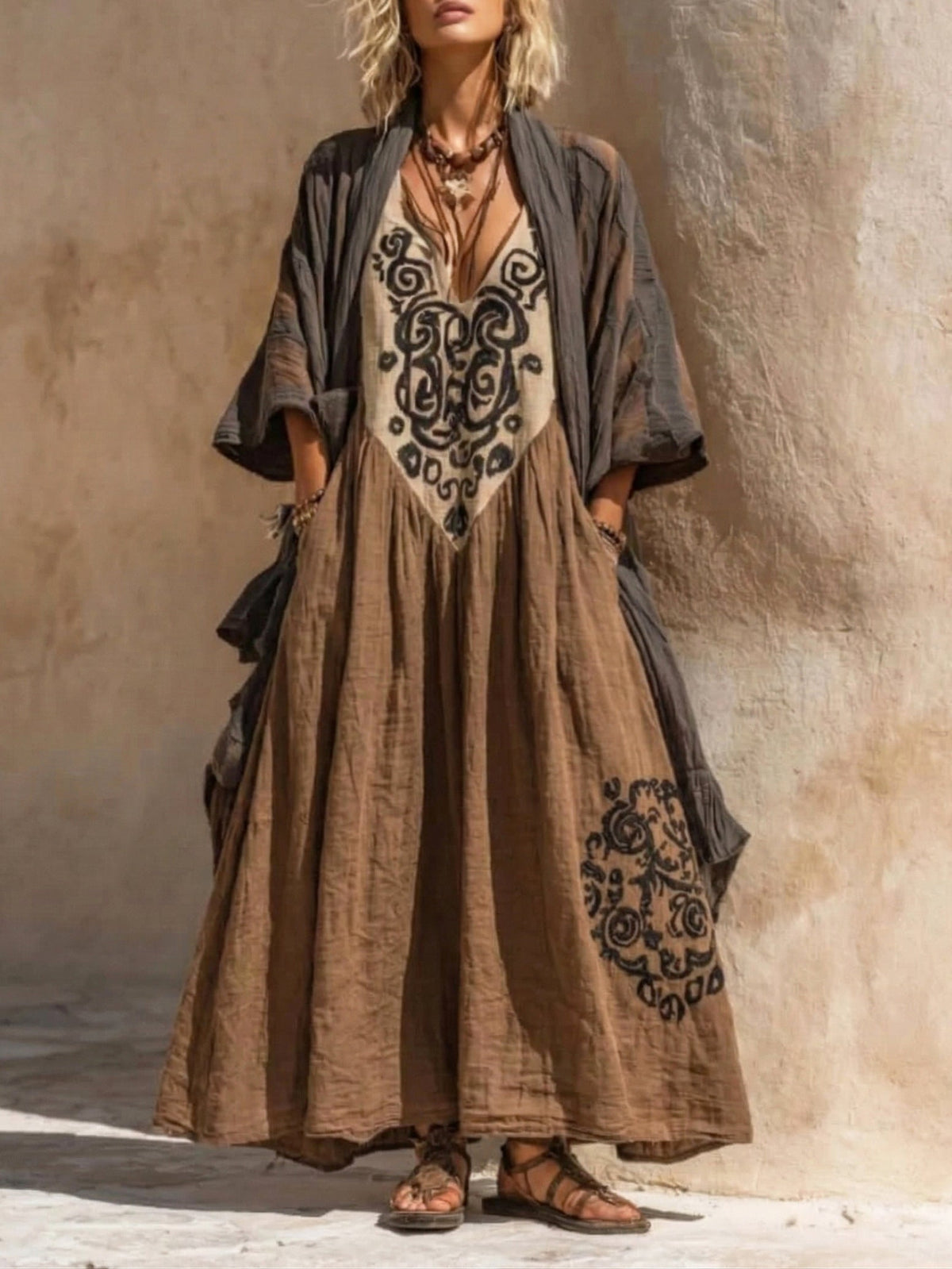 Coralie - Bohemian Two-Piece Set with Art Print