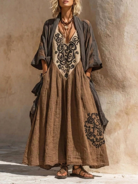 Coralie - Bohemian Two-Piece Set with Art Print