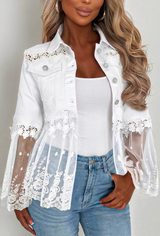 Blanche - Lace-Panel Jacket