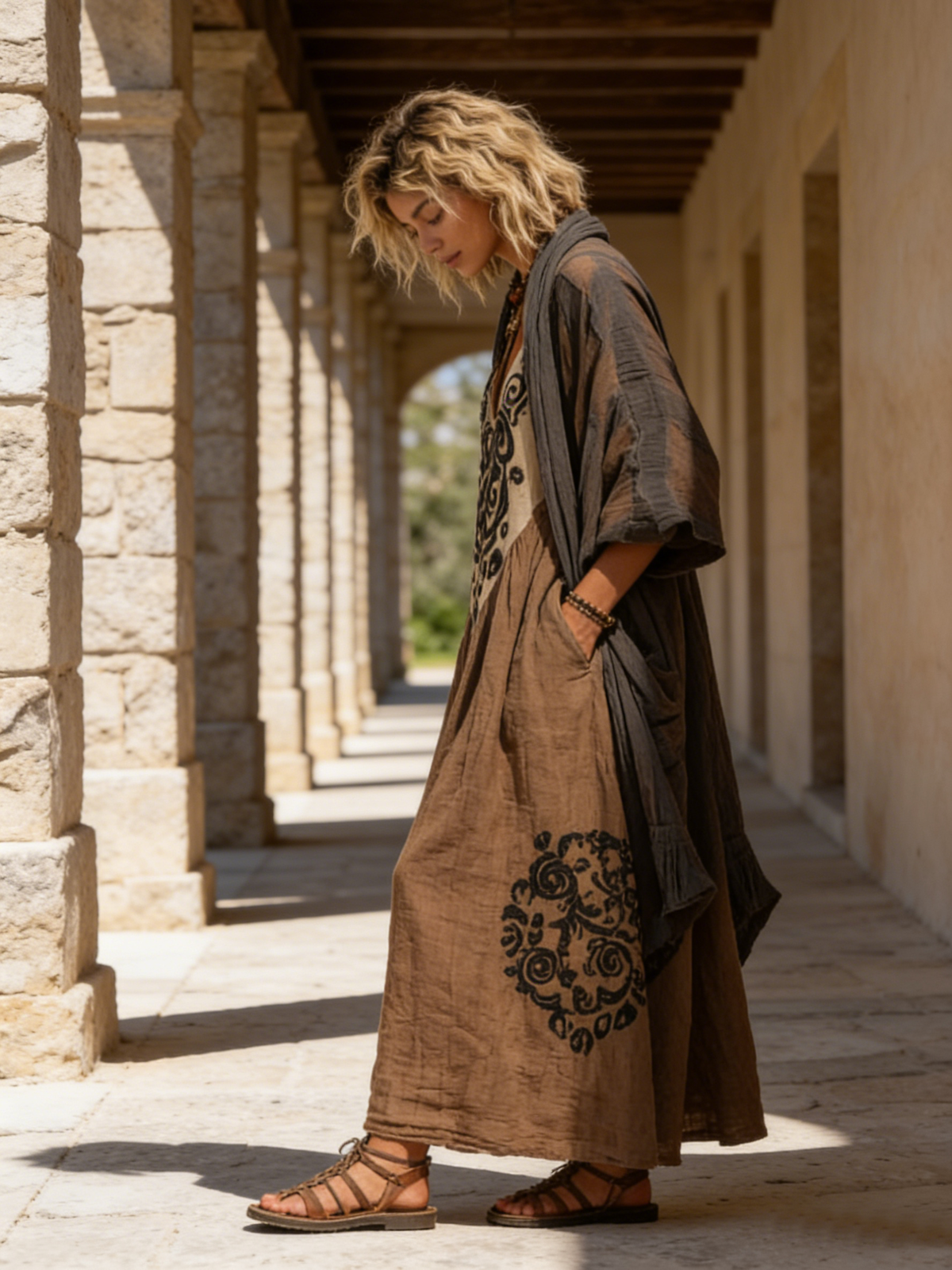 Coralie - Bohemian Two-Piece Set with Art Print