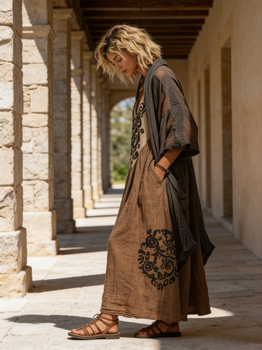 Coralie - Bohemian Two-Piece Set with Art Print