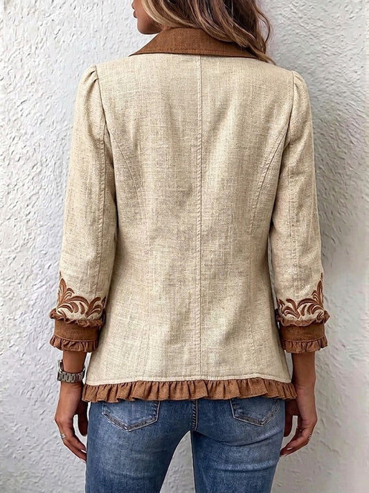 Aurore - Vintage Bohemian Floral Ruffled Jacket