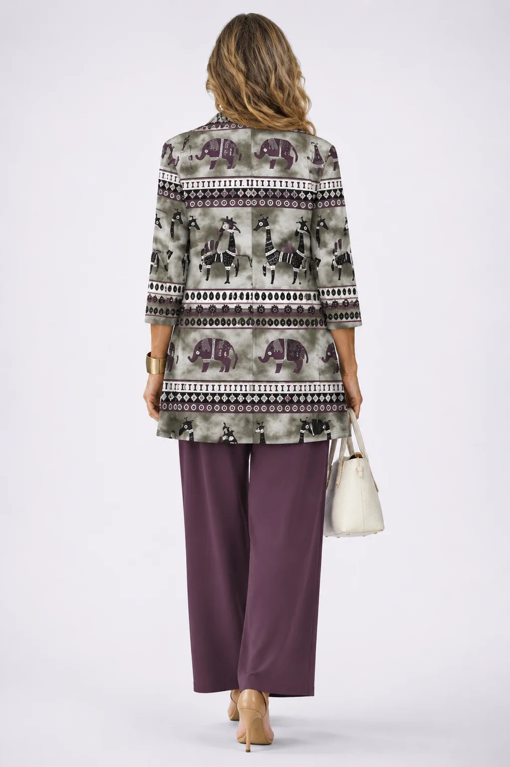 Connie - Ornate-Print Three-Piece Pant Set