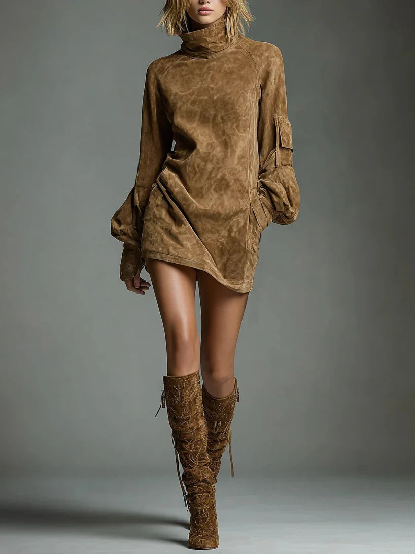 Félicie - Oversized Suede Mini Dress