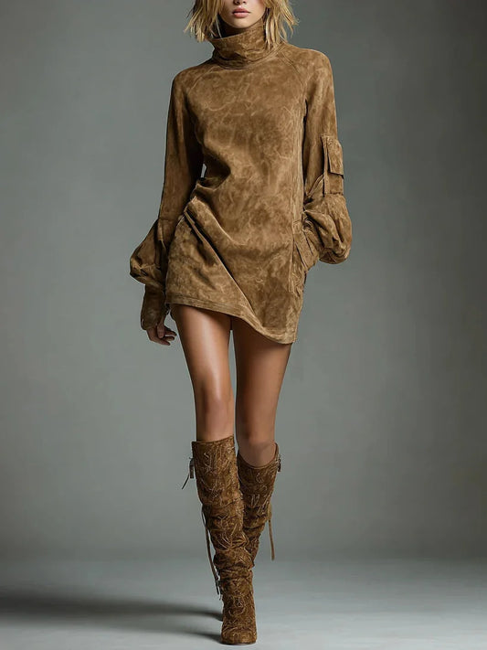 Félicie - Oversized Suede Mini Dress