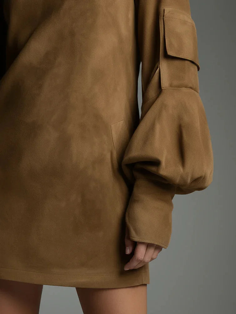 Félicie - Oversized Suede Mini Dress