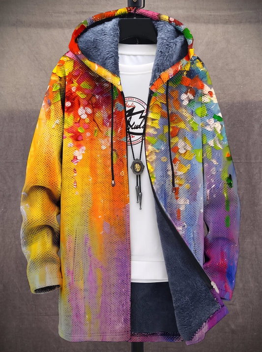 Rémi - Paint-Splash Fleece-Lined Coat