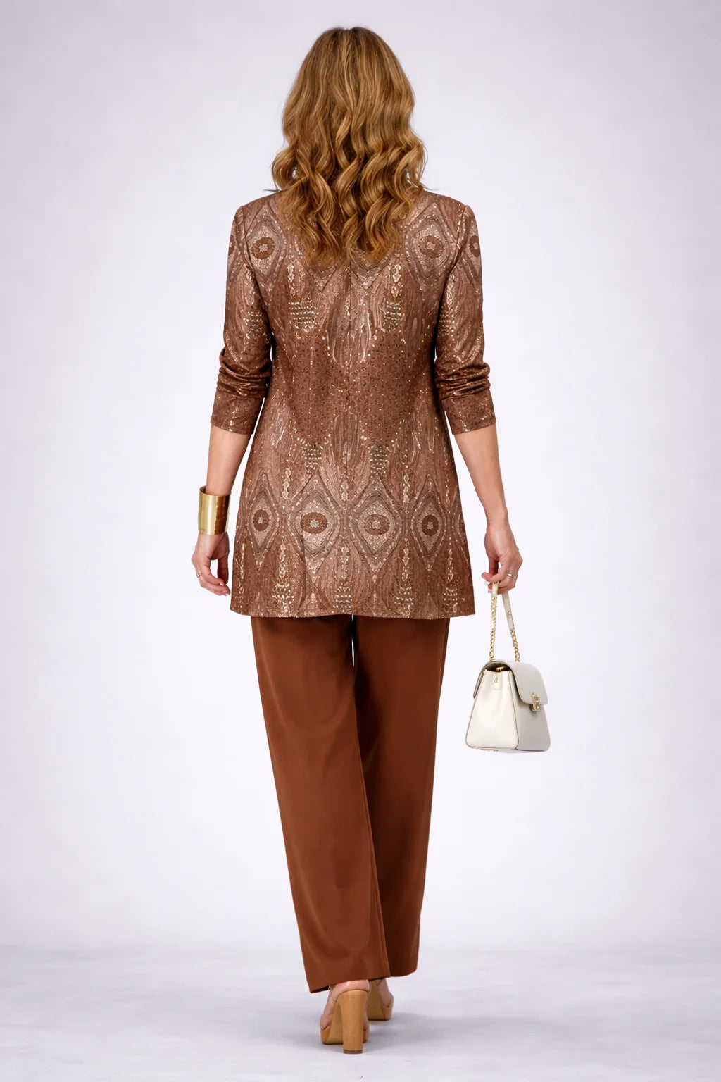 Glenna - Paisley-Print Three-Piece Pant Set