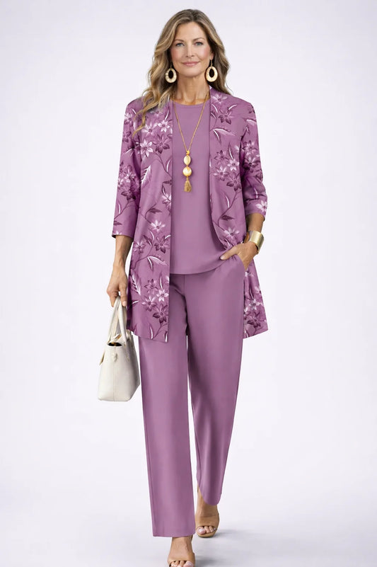 Tamara - Paisley-Print Three-Piece Pant Set