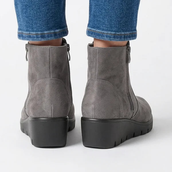 Monroe - Panelled Low-Wedge Ankle Boots