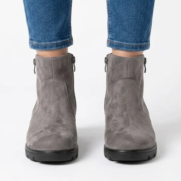 Monroe - Panelled Low-Wedge Ankle Boots