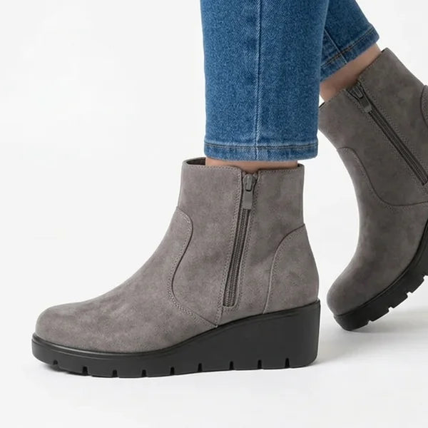 Monroe - Panelled Low-Wedge Ankle Boots