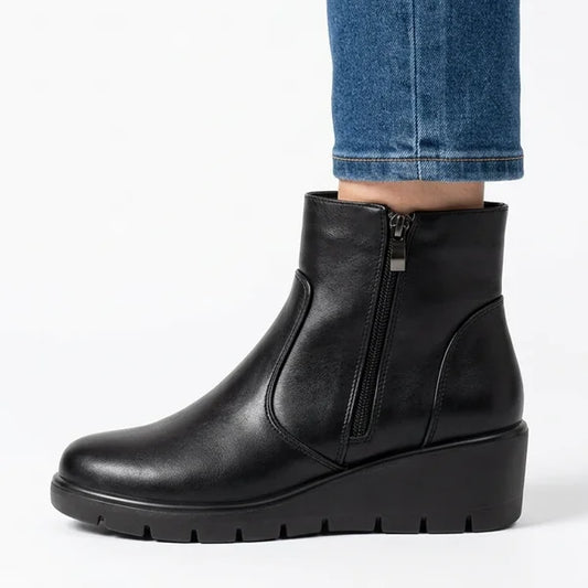 Monroe - Panelled Low-Wedge Ankle Boots