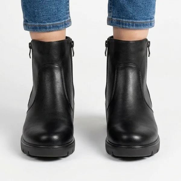 Monroe - Panelled Low-Wedge Ankle Boots