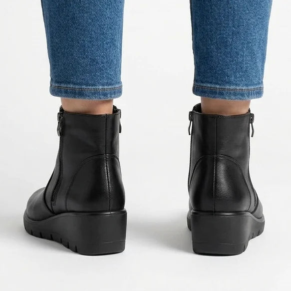 Monroe - Panelled Low-Wedge Ankle Boots