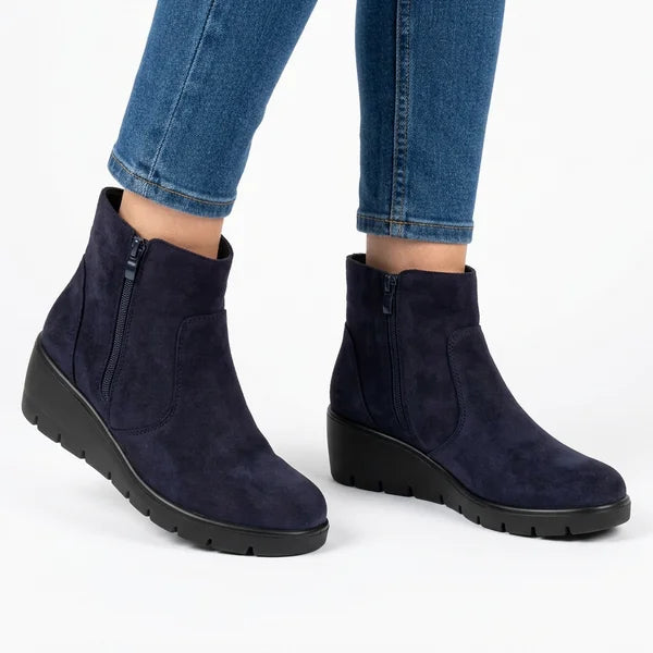 Monroe - Panelled Low-Wedge Ankle Boots