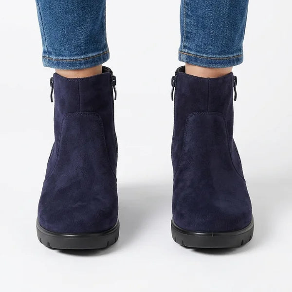 Monroe - Panelled Low-Wedge Ankle Boots